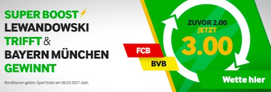 Lewandowski Boost bei Betway vs BVB