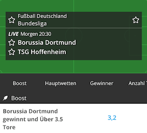 Dortmund Sieg Neobet Boost vs Hoffenheim