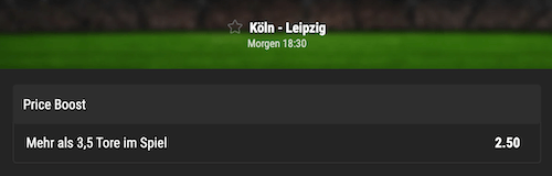 Bwin Priceboost zu Köln gegen RB Leipzig