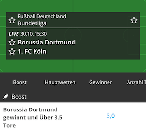 Neobet erhöht euch die Quoten auf Sieg Dortmund gegen Köln
