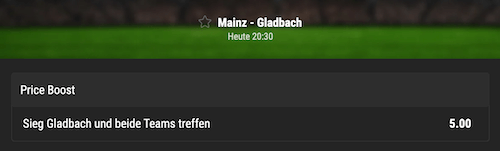 Erhöhte Quote bei bwin zu Mainz gegen Gladbach