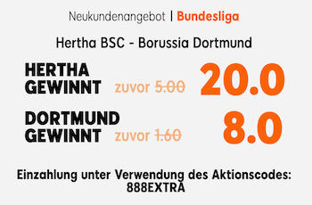 Hertha BSC gegen Dortmund 888sport priceboost