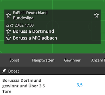 Neobet Boost zum Borussia Derby am 20.2.2022