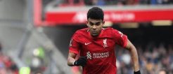 Luis Diaz im Liverpool Einsatz gegen Leicester