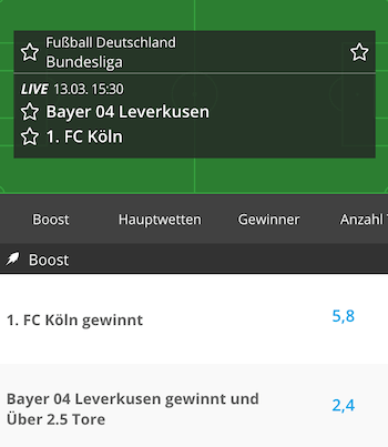 Neobet Angebote zu Leverkusen gegen Köln