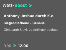 bet365 wett boost usyk-joshua