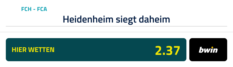 Bwin-Tipp für Heidenheim - Augsburg am 1.9.24