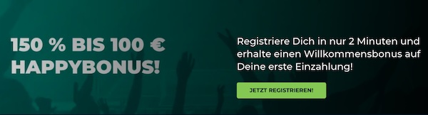 100€ Happybet Bonus für Neukunden