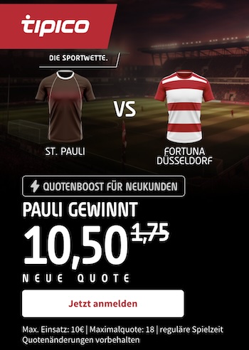 St. Pauli Sieg Boost bei Tipico