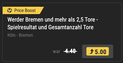 Bwin Price Boost Sieg Bremen