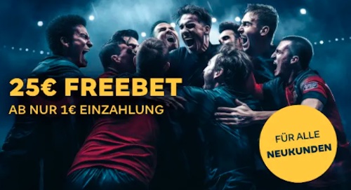 1€ einzahlen und 25€ Merkur Bets freebet kassieren!