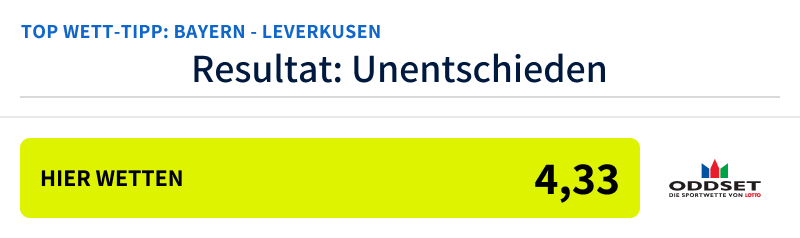 Top-Tipp am 28.9 Bayern - Leverkusen