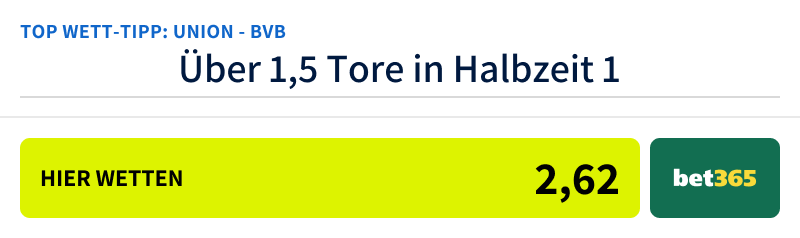 Union - BVB TopTipp bei bet365 am 5.10.24