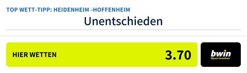 Hoffenheim Heidenheim Tipp