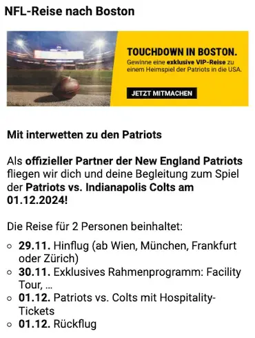 Interwetten NFL Gewinnspiel