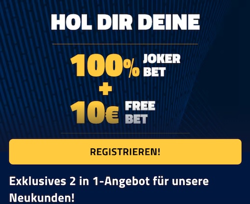 100% Jokerbet und 10€ Freiwette warten bei ADMIRALBET