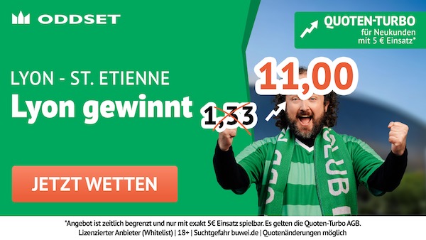 oddset quoten turbo auf lyon gewinnt gegen st etienne