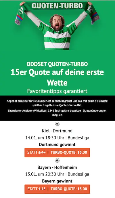 ODDSET Promo, Favoritentipp, 14.01.