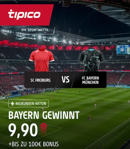 Tipico-Boost am 25.1. auf die Bayern